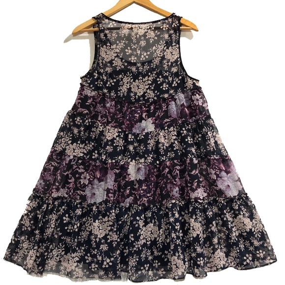 UO Kimchi Blue Floral Prairie Rose Tunic Babydoll Dress - Picture 3 of 9